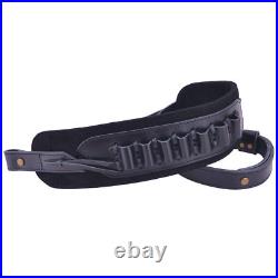 Leather Rifle Ammo Carry Sling Shotgun Shoulder Strap for. 30-30.308.22LR 12GA