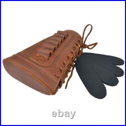Leather Rifle Ammo Holder Holster with Shell Slot Sling for. 30-06.308.45-70.44