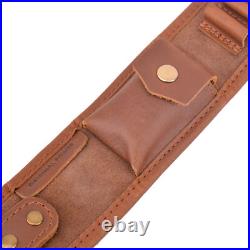 Leather Rifle Ammo Holder Holster with Shell Slot Sling for. 30-06.308.45-70.44