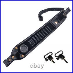 Leather Rifle Ammo Sling Hunting Rifle Padded Straps for 30-06.308.45-70 44MAG