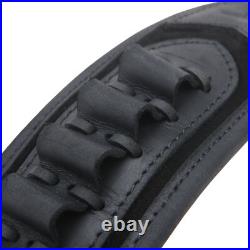 Leather Rifle Bullets Carry Sling Shotgun Shoulder Strap for. 30-06.22 12GA. 30-30