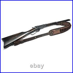 Leather Rifle Buttstock Ammo Pouch & Sling Holder for. 308.30-06.45-70 44Mag 7