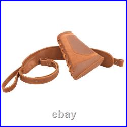 Leather Rifle Buttstock Cover, Gun Sling Set for. 300win. 22LR 12GA. 357 Hunting