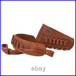 Leather Rifle Buttstock Cover with Ammo Sling Set for. 22LR 12GA. 308.357