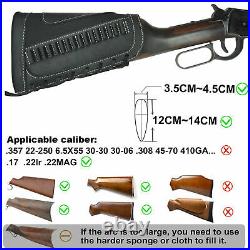 Leather Rifle Buttstock Gun Shell Holder, Canvas Rifle Sling For. 22 LR. 17HMR