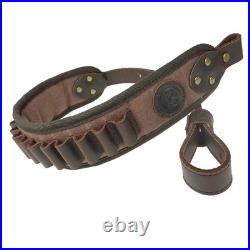 Leather Rifle Buttstock Pouch Ammo Holder and Rifle Sling Shell Holder Cartri