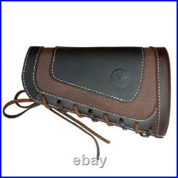 Leather Rifle Buttstock Pouch Ammo Holder and Rifle Sling Shell Holder Cartri
