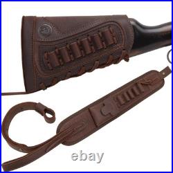 Leather Rifle Buttstock Pouch & Sling Holder for. 308.30-06.45-70, 44Mag, 7M