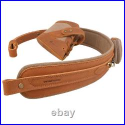 Leather Rifle Buttstock Recoil Pad, Shoulder Sling Set for Hunting Shooting