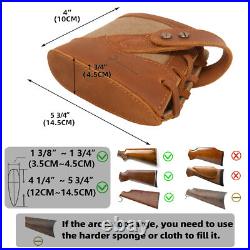Leather Rifle Buttstock Recoil Pad, Shoulder Sling Set for Hunting Shooting
