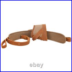 Leather Rifle Buttstock Recoil Pad, Shoulder Sling Set for Hunting Shooting