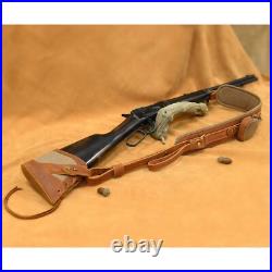 Leather Rifle Buttstock Recoil Pad, Shoulder Sling Set for Hunting Shooting