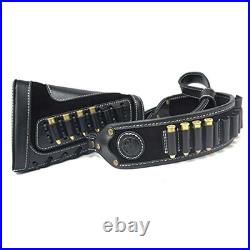 Leather Rifle Buttstock Shell Holder for. 30-06.45-70.357.410 Gauge