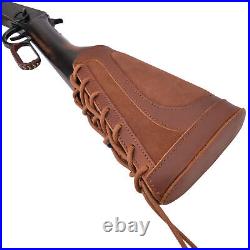 Leather Rifle Buttstock Sleeve, Gun Sling For. 357.45-70.30/30.22LR. 308 12GA