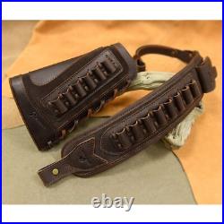 Leather Rifle Buttstock Wirh Shell Slots Sling for. 308.22MAG 12GA. 357.30/30