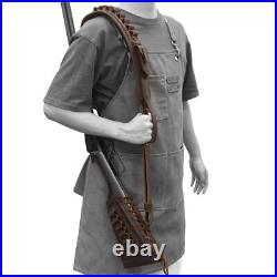 Leather Rifle Buttstock Wirh Shell Slots Sling for. 308.22MAG 12GA. 357.30/30