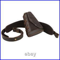 Leather Rifle Carry Sling, Gun Cheek Rest Hunting Set for. 30-06.22LR 12GA. 30-30