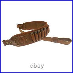 Leather Rifle Cartridge Shell Holder Sling With Swivels for. 308 45-70 30-06