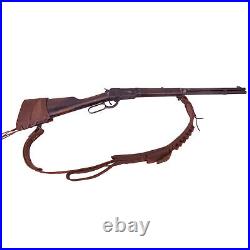 Leather Rifle Field Recoil Pad Stock with Vintage Gun Sling Strap. 357.30/30