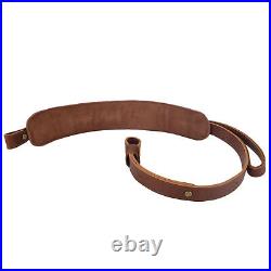 Leather Rifle Gun Ammo Sling Shotgun Soft Shoulder Belt for. 30-30.22LR 12GA