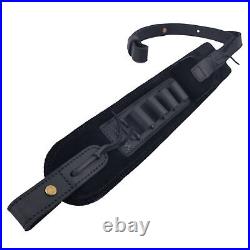 Leather Rifle Gun Ammo Sling Shotgun Soft Shoulder Belt for. 30-30.22LR 12GA