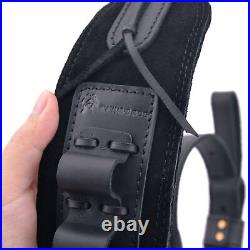 Leather Rifle Gun Ammo Sling Shotgun Soft Shoulder Belt for. 30-30.22LR 12GA