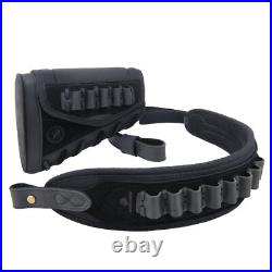 Leather Rifle Gun Sling, Ammo Buttstock Hunting Set for. 30-06.22MAG 12GA. 30-30