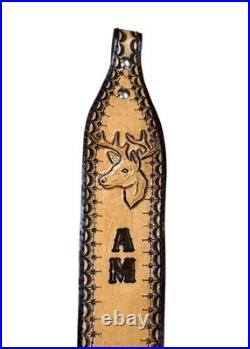 Leather Rifle Gun Sling Personalized Custom Hand Made