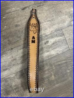 Leather Rifle Gun Sling Personalized Custom Hand Made