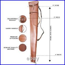 Leather Rifle Scabbard Gun Slip Case Buttstock Holder Barrel Mount Hunting