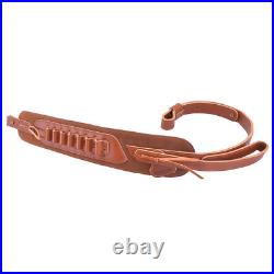 Leather Rifle Shell Holder Sling Shotgun Shoulder Strap for. 22LR 16GA 20GA