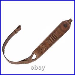 Leather Rifle Sling 410GA/308 Ammo Strap Shoot Finger Rest withSwivels USA-TOURBON