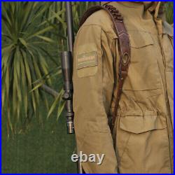 Leather Rifle Sling 410GA/308 Ammo Strap Shoot Finger Rest withSwivels USA-TOURBON