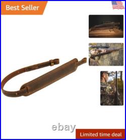 Leather Rifle Sling 42in Padded Brown Black Crazy Horse Amish Handmade For Hu