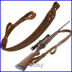 Leather Rifle Sling Adjustable Shooting Belt Holder for Rifle Padded Anti Slip