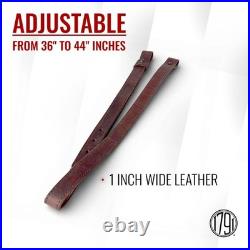 Leather Rifle Sling, American Leather Gun Sling with Suede Backing, Adjustabl