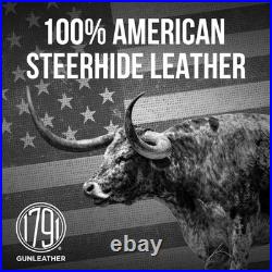 Leather Rifle Sling, American Leather Gun Sling with Suede Backing, Adjustabl