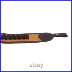 Leather Rifle Sling & Ammo Cartridge Shell Holder Pouch Hunting Gun Strap Bundle