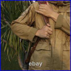 Leather Rifle Sling Ammo Gun Carry Strap 2 Point Finger Rest withSwivels-Clearance