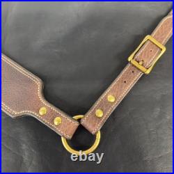 Leather Rifle Sling Brown Genuine American Bison Leather withNatural Stitch