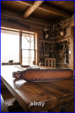Leather Rifle Sling Custom Handcrafted From Genuine Leather