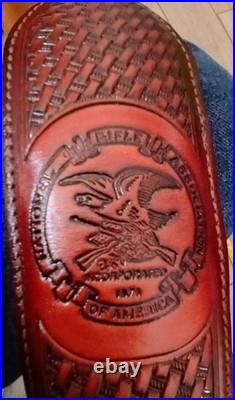 Leather Rifle Sling NRA Gun Strap with Uncle Mike's Swivels Tandy Brand