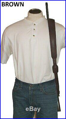 Leather Rifle Sling, Padded Choice of 3 Colors, Swivels available Made in USA