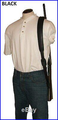 Leather Rifle Sling, Padded Choice of 3 Colors, Swivels available Made in USA