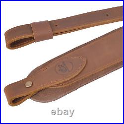 Leather Rifle Sling Shotgun Strap Adjustable Belt For. 308.30-30.357.22LR, 12GA