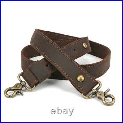 Leather Rifle Sling Shotgun Strap with Adjustable Rifle Buttstock Ammo Holder US