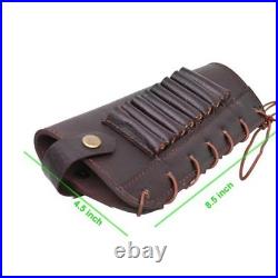 Leather Rifle Sling Shotgun Strap with Adjustable Rifle Buttstock Ammo Holder US
