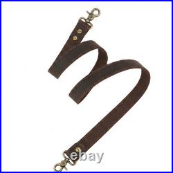 Leather Rifle Sling Shotgun Strap with Adjustable Rifle Buttstock Ammo Holder US
