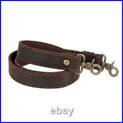 Leather Rifle Sling Shotgun Strap with Adjustable Rifle Buttstock Ammo Holder US