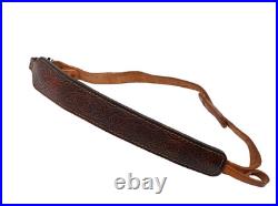 Leather Rifle Sling Tooled Western Floral Design Padded Adjustable